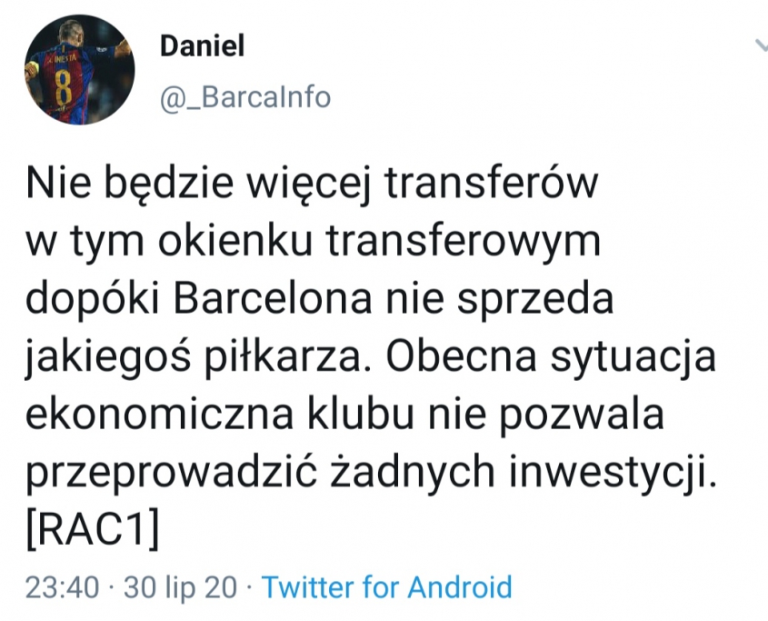 Wtedy dopiero Barca kogoś kupi... :D